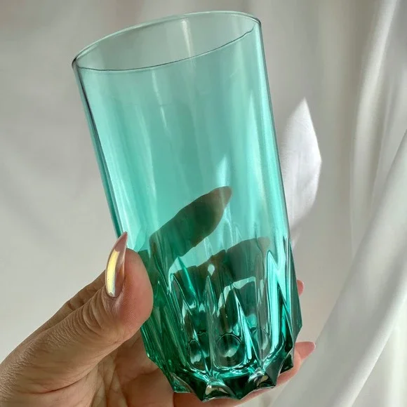 Set of 6 Vintage Green Luminarc Glasses Holiday Christmas Barware Entertaining - Picture 15 of 17